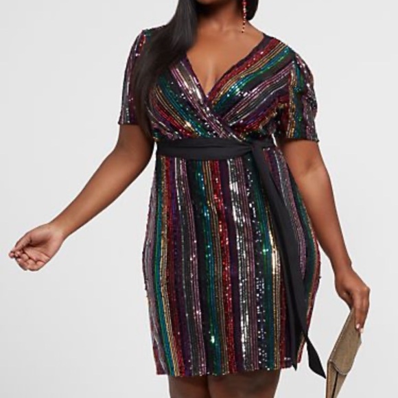 rainbow sequin dress plus size